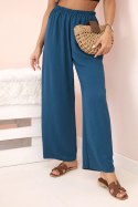 Spodnie z szeroką nogawką morskie