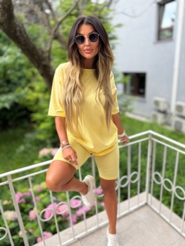 Bawełniany komplet ROSS | lemoniada | t-shirt+krótkie spodenki | rozmiar uniwersalny