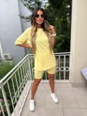 Bawełniany komplet ROSS | lemoniada | t-shirt+krótkie spodenki | rozmiar uniwersalny