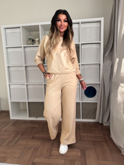 Bawełniany komplet dresowy JOSH I BEŻ | one size