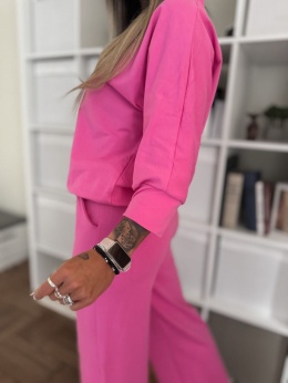 Bawełniany komplet dresowy JOSH I FUKSJA | one size