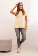 Bluzka damska z falbaną na dole żółta