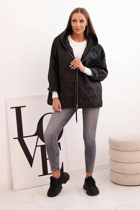 Kurtka damska pikowana z kapturem czarna