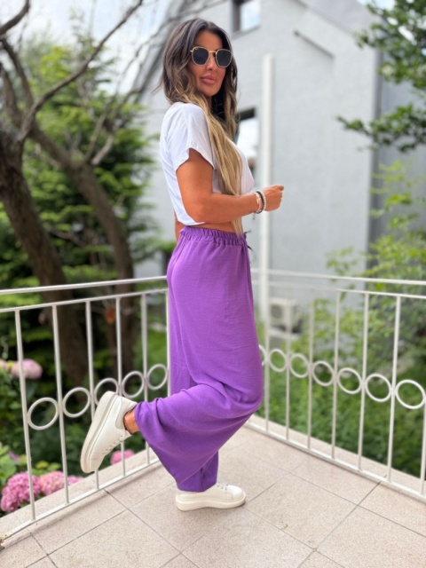 Spodnie typu palazzo DYLAN| FIOLET | one size