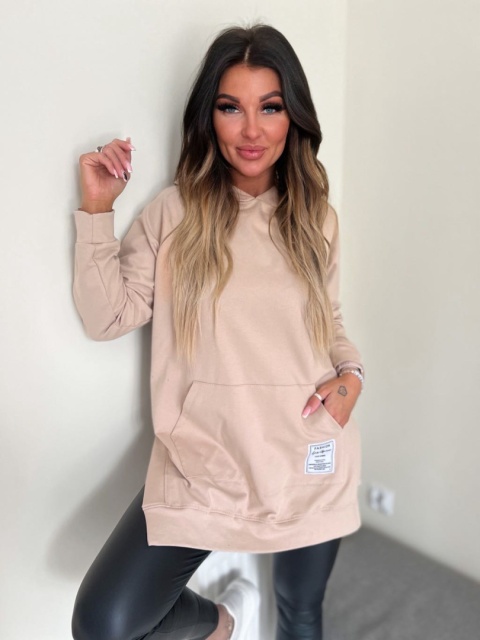 Bawełniana bluza CABO SOFT | beż | one size | polski produkt