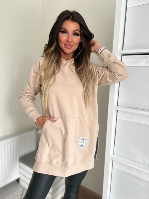 Bawełniana bluza CABO SOFT | beż | one size | polski produkt