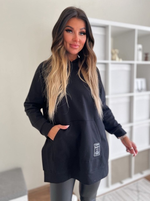 Bawełniana bluza CABO SOFT | czerń | one size | polski produkt