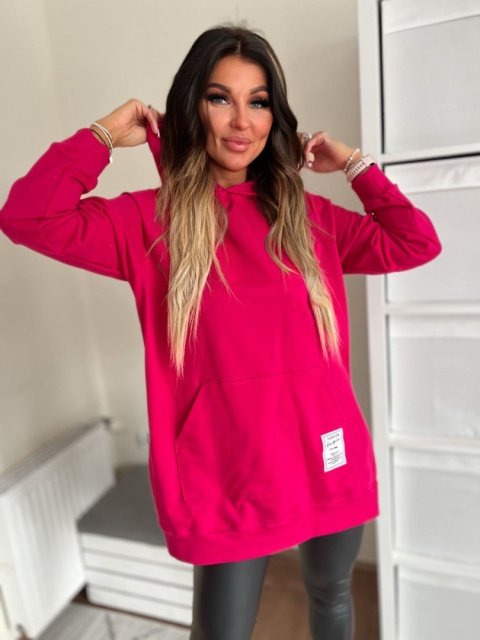 Bawełniana bluza CABO SOFT | fuksja | one size | polski produkt