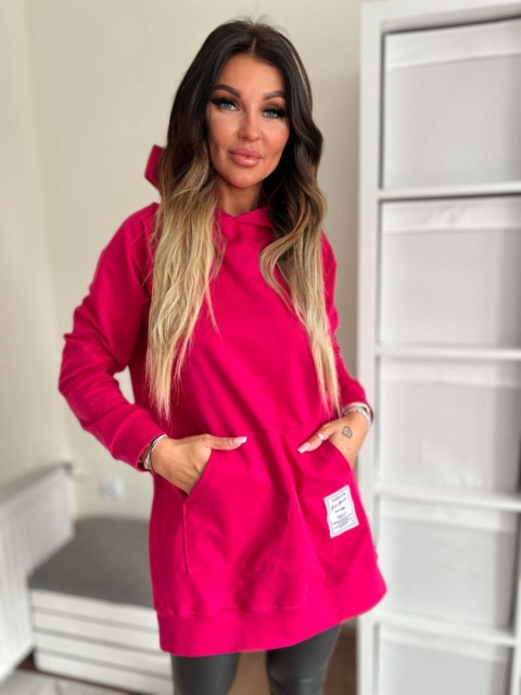 Bawełniana bluza CABO SOFT | fuksja | one size | polski produkt
