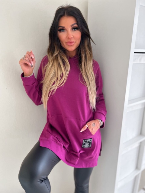 Bawełniana bluza CABO SOFT | śliwka | one size | polski produkt