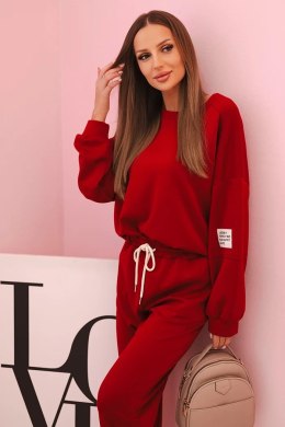 Komplet bluza + spodnie masełko bordowy