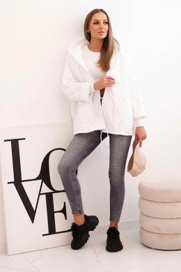 Kurtka damska pikowana z kapturem biała