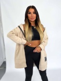 Długa rozpinana bluza LUCAS | beż | rozmiar oversize standard bawełna