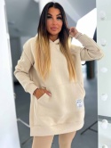 Gruba ocieplana bluza CABO | beż | one size | polski produkt
