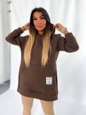 Gruba ocieplana bluza CABO | czekoladowy | one size | polski produkt