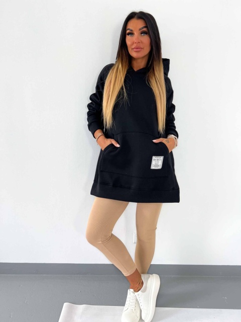 Gruba ocieplana bluza CABO | czerń | one size | polski produkt