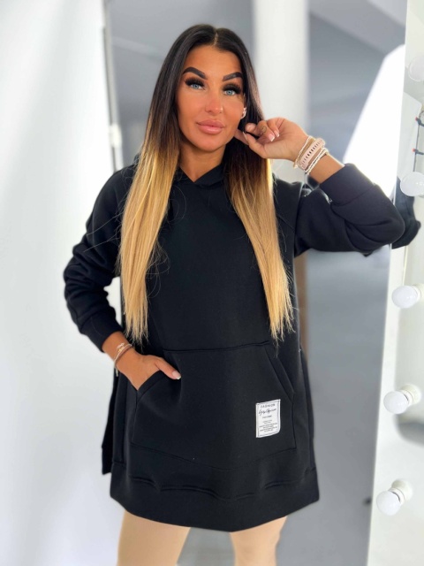 Gruba ocieplana bluza CABO | czerń | one size | polski produkt