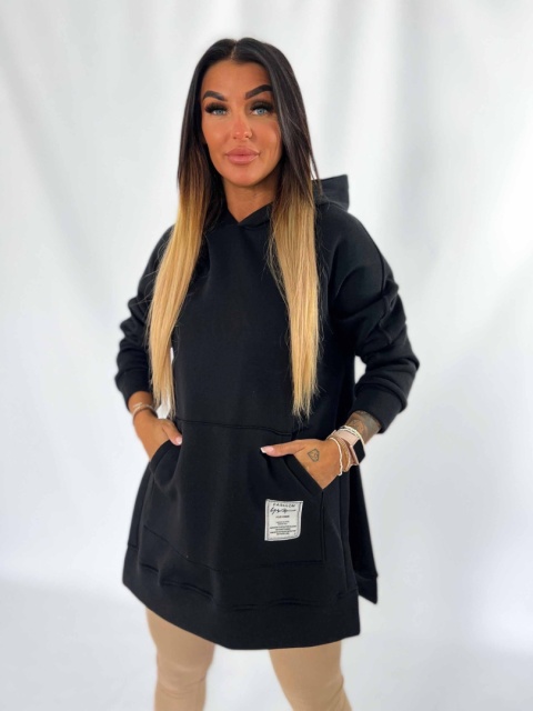 Gruba ocieplana bluza CABO | czerń | one size | polski produkt