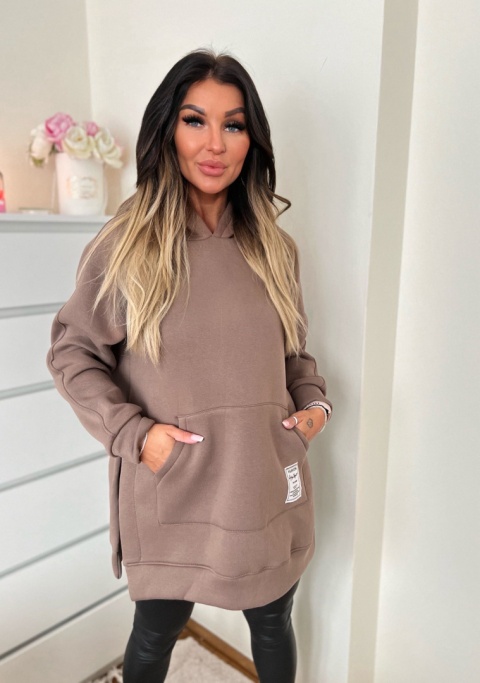 Gruba ocieplana bluza CABO | fango | one size | polski produkt