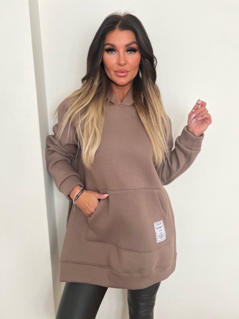 Gruba ocieplana bluza CABO | fango | one size | polski produkt