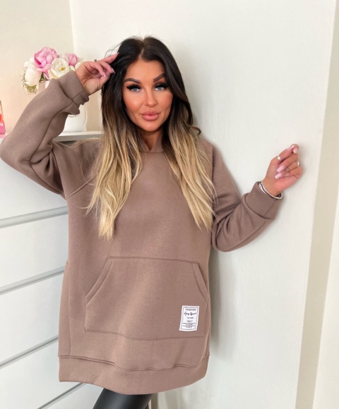 Gruba ocieplana bluza CABO | fango | one size | polski produkt