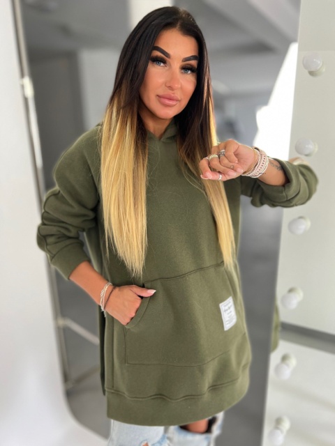 Gruba ocieplana bluza CABO | oliwkowy | one size | polski produkt