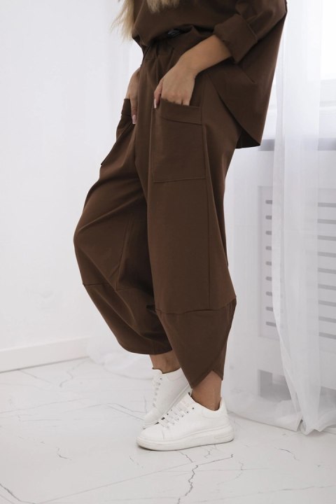 Komplet Punto Milano Winter bluza + spodnie brązowy