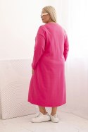 Sukienka damska Plus Size z haftem bawełniana różowa
