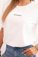 Bluzka damska bawełniana z nadrukiem Minimal ecru