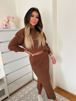 Dzianinowy komplet LULA czekolada one size