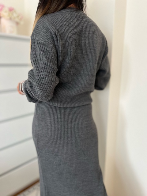 Dzianinowy komplet LULA grafit one size