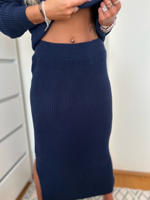 Dzianinowy komplet LULA granat one size