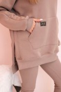 Komplet damski bawełniany bluza z kapturem i legginsy z wysokim stanem fango
