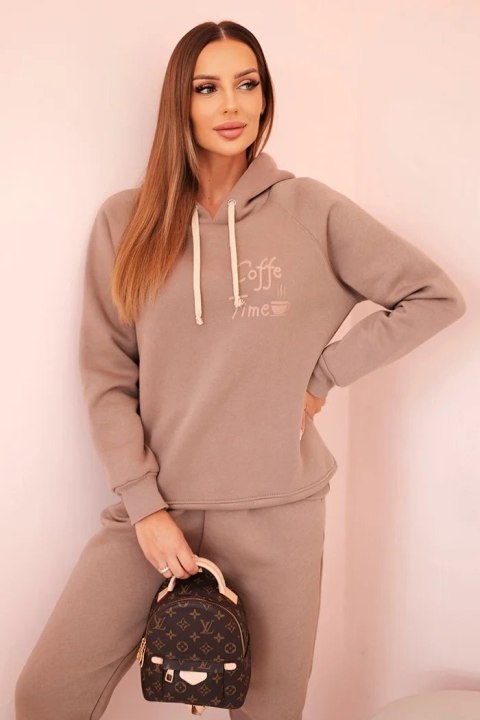 Komplet damski bawełniany ocieplany z nadrukiem fango