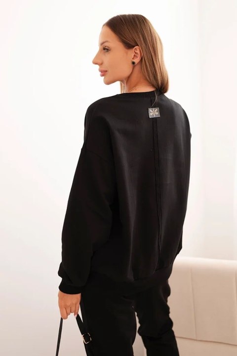 Komplet damski bawełniany z nadrukiem Minimal czarny