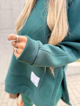 Bawełniany komplet MARION butelka | ocieplana bluza + legginsy | one size