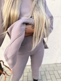 Bawełniany komplet MARION fango | ocieplana bluza + legginsy | one size