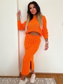 Dzianinowy komplet SASSY pomarańczowy one size