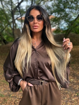 Koszula w stylu nietoperz FALLKO | CZEKOLADA| one size