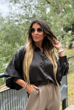 Koszula w stylu nietoperz FALLKO | CZERŃ| one size