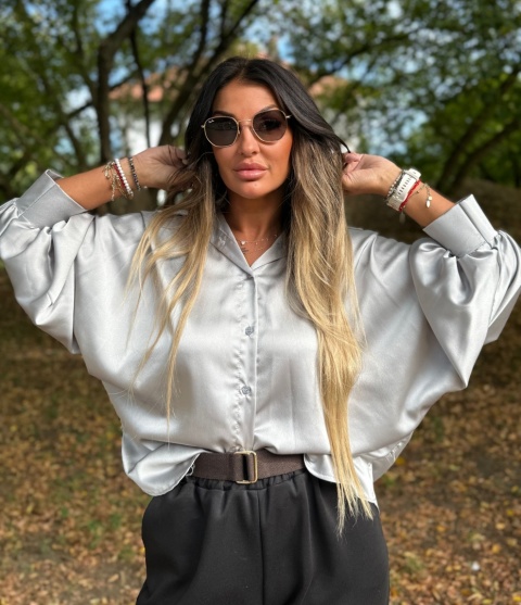 Koszula w stylu nietoperz FALLKO | POPIEL | one size