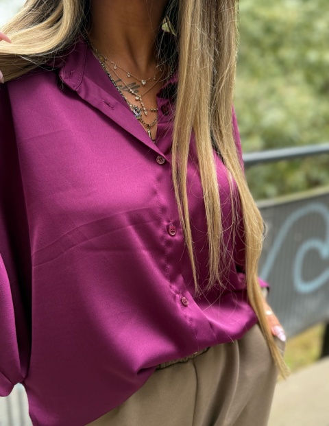 Koszula w stylu nietoperz FALLKO | ŚLIWKA | one size