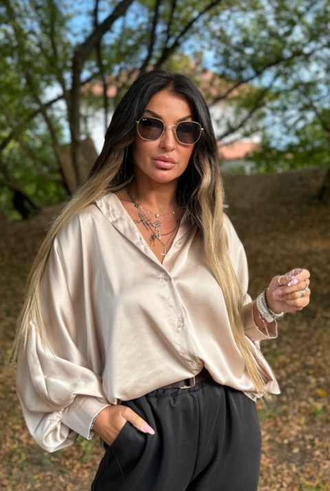 Koszula w stylu nietoperz FALLKO | SZAMPAN | one size