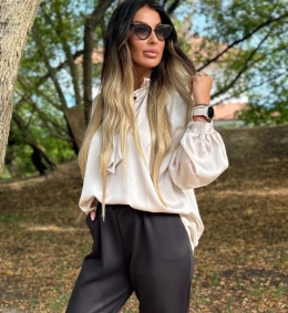 Koszula wiązana |LORD | SZAMPAN| ściągacz przy rękawie | one size