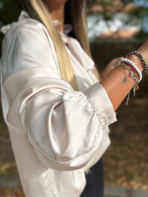 Koszula wiązana |LORD | SZAMPAN| ściągacz przy rękawie | one size