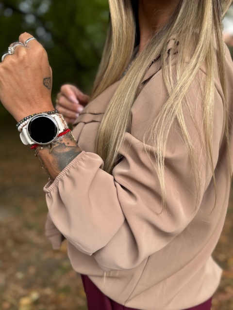 Koszula z żabotem PARI | FANGO| ściągacz przy rękawie | one size