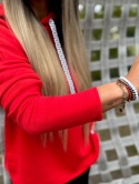 Ocieplana bluza MARIO z kominem/kapturem | CZERWIEŃ | one size | polski produkt