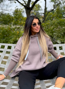 Ocieplana bluza MARIO z kominem/kapturem | FANGO | one size | polski produkt