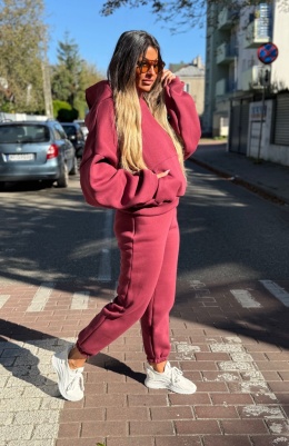 Ocieplany komplet dresowy z kapturem ROBINN I BORDO | one size