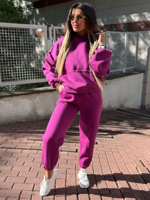 Ocieplany komplet dresowy z kapturem ROBINN I ŚLIWKA | one size